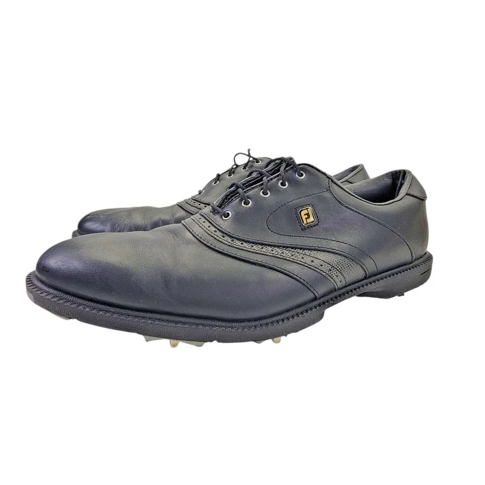Footjoy Golf Shoes Mens Size 12M Black Superlites Soft Spike Lace‎ Up Leather
